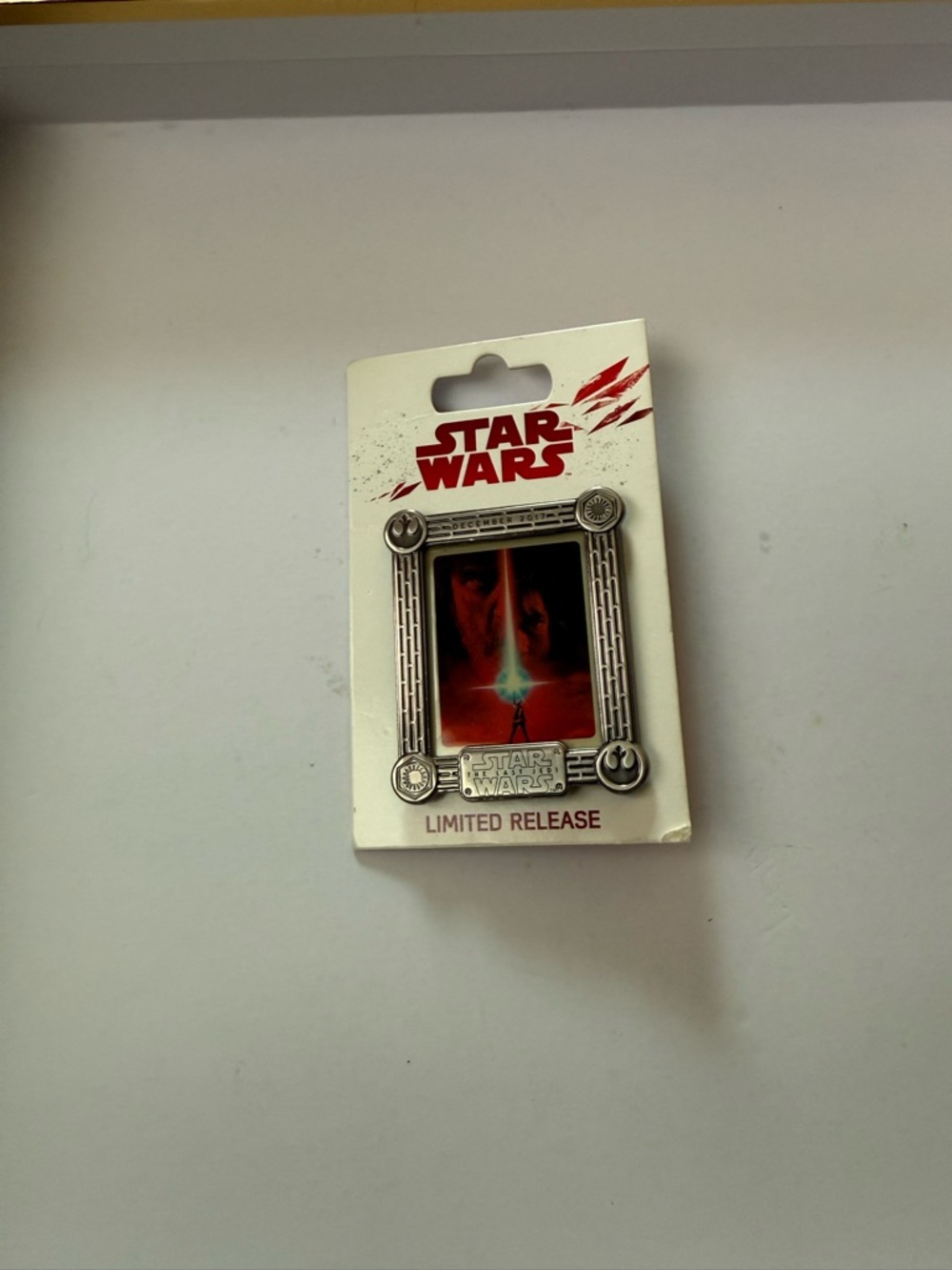 Star Wars Silver Frame Collectible Pin with Red Artwork